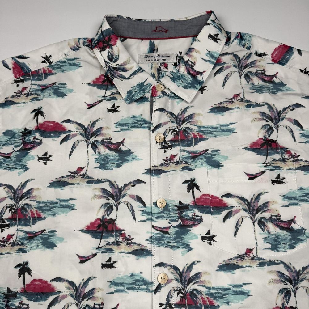 Tommy Bahama IslandZone Shirt Mens Big 2X Coconut Point Hawaiian Short Sleeve